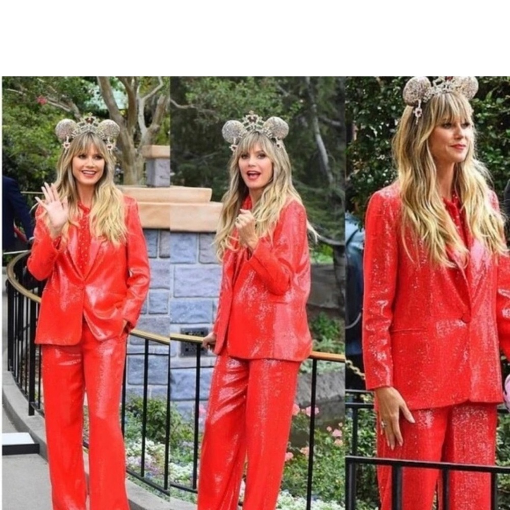 Zara Dazzling Red Sequin Pantsuit